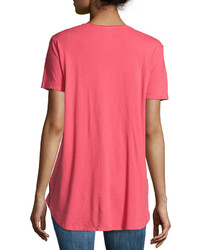 Johnny Was Jwla For Floral Embroidery Jersey Tee Coral