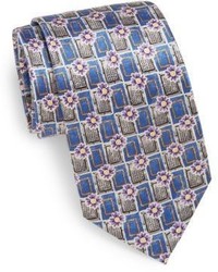 Burma Bibas Boxed Floral Print Silk Tie