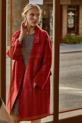 Anthropologie red outlet coat