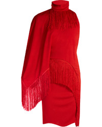 Givenchy Fringed High Neck Compact Jersey Dress