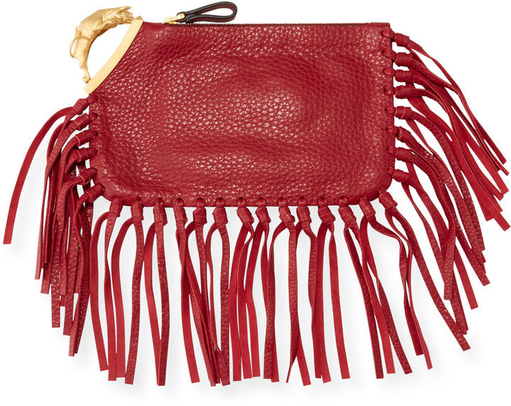 Ældre borgere Maiden Tage af Valentino Zodiac Fringe Leather Clutch Bag Crimson Taurus, $1,385 | Last  Call by Neiman Marcus | Lookastic