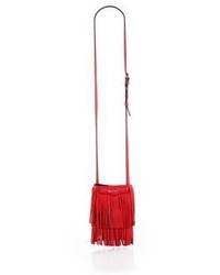Red Fringe Leather Crossbody Bag