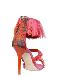Gianluca Capannolo 90mm Fringed Jacquard Sandals