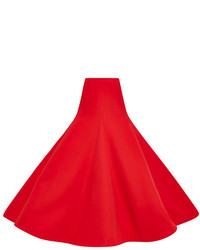 Rosie Assoulin Cotton Crepe Gramophone Skirt Red