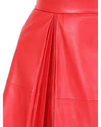 Gucci Pleated Leather Midi Skirt