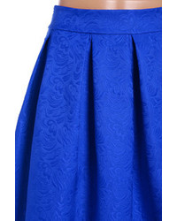 Jacquard Blue Midi Skirt