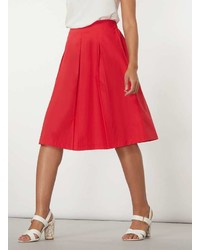 Red Cotton Full Skirt