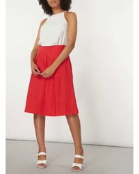 Red Cotton Full Skirt