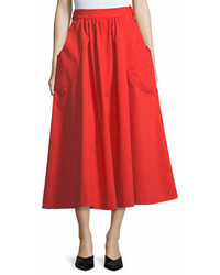 Rejina Pyo Daisy A Line Cotton Midi Skirt