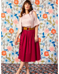 ELOQUII Side Snap Button Midi Skirt