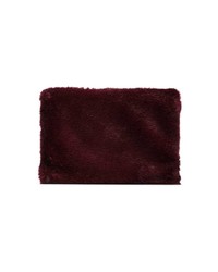 Givenchy Red And White Ed Faux Fur Pouch