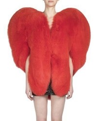 Saint Laurent Fox Fur Heart Shaped Coat