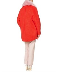 Klen Red Mohair Circle Oversize Coat