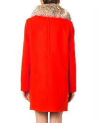 MSGM Fur Collar Double Breasted Coat