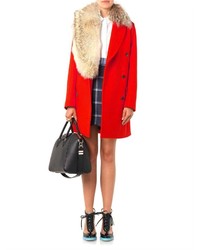 MSGM Fur Collar Double Breasted Coat