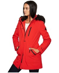 Calvin Klein Softshell With Sherpa Lining And Detachable Fur Trimmed Hood Coat