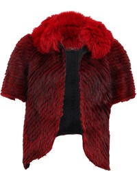 J. Mendel J Del Striped Fur Jacket With Fox Trim