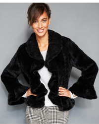 The Fur Vault Ruffle Edge Knitted Mink Fur Jacket