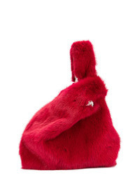 Red Fur Tote Bag