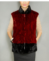 The Fur Vault Colorblocked Mink Fur Vest