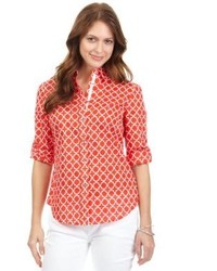 Nautica Printed Button Front Blouse