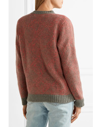The Elder Statesman Southwest Two Tone Cashmere Sweater Red