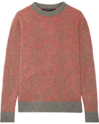 The Elder Statesman Southwest Two Tone Cashmere Sweater Red
