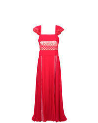 Red Geometric Evening Dress