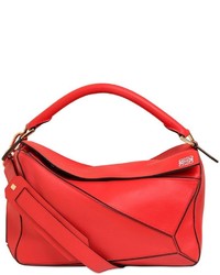 Red Geometric Leather Bag