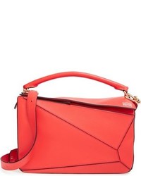 Loewe Large Puzzle Calfskin Leather Bag Red