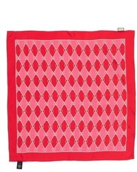 Red Geometric Silk Scarf