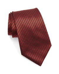 Ermenegildo Zegna Geometric Silk Tie In Red At Nordstrom
