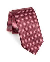 Canali Geometric Silk Tie In Red At Nordstrom