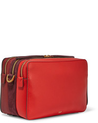 Anya Hindmarch Stack Leather And Suede Shoulder Bag Red