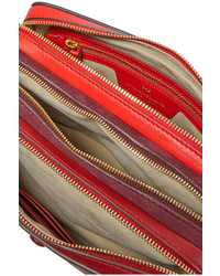 Anya Hindmarch Stack Leather And Suede Shoulder Bag Red