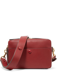 Anya Hindmarch Stack Leather And Suede Shoulder Bag Red