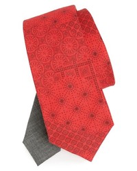 Edit by The Tie Bar Geometric Linen Tie Red Regular