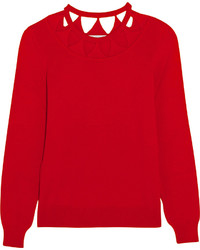 Altuzarra Woodward Cutout Merino Wool Sweater Red