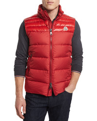 Moncler Dupres Quilted Puffer Vest Red