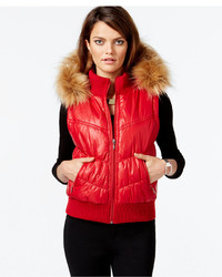 INC International Concepts Faux Fur Trim Puffer Vest Only At Macys