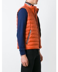 Fay Padded Zip Gilet Red