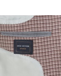 Jack Victor Conway Check Sport Coat Worsted Wool Modern Tailored Fit