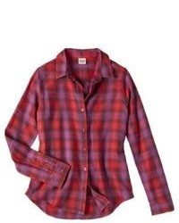 Red Gingham Button Down Blouse