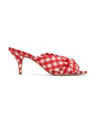 Loeffler Randall Luisa Knotted Gingham Canvas Mules