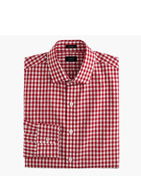 J.Crew Ludlow Cotton Linen Shirt In Classic Red Gingham