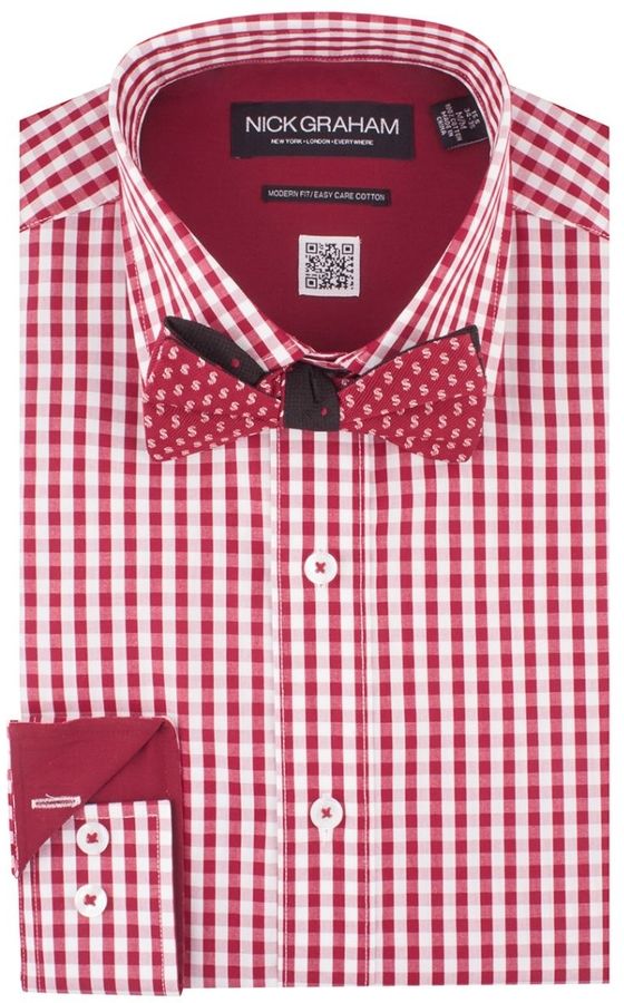 gingham shirt bow tie