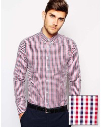 Asos Brand Smart Shirt In Long Sleeve With Gingham Check