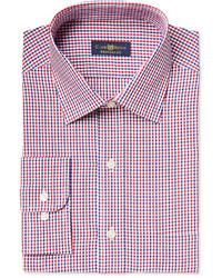 Club Room Estate Classic Fit Wrinkle Resistant Red Gingham Dress Shirt Only At Macys