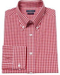 croft & barrow Fitted Gingham Checked Dress Shirt