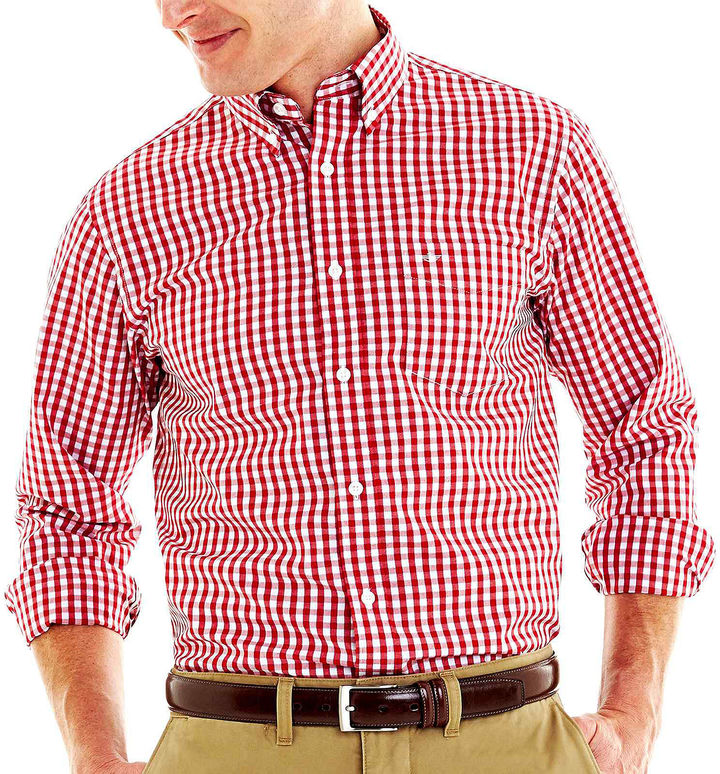 Long Sleeve Check Shirt - Navy / Red – Shaws Department Stores